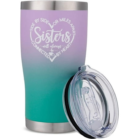 Vacuum Insulated Tumbler With Lid and Straw- Stainless Steel Sister Mugs (20 oz) Birthday Gift for Sister Sisters Gift from Sister Birthday Sister Christmas Gift Sister (Purple-Teal)
Vacuum Insulated Tumbler With Lid and Straw- Stainless Steel Sister Mugs (20 oz) Birthday Gift for Sister Sisters Gift from Sister Birthday Sister Christmas Gift Sister (Purple-Teal)