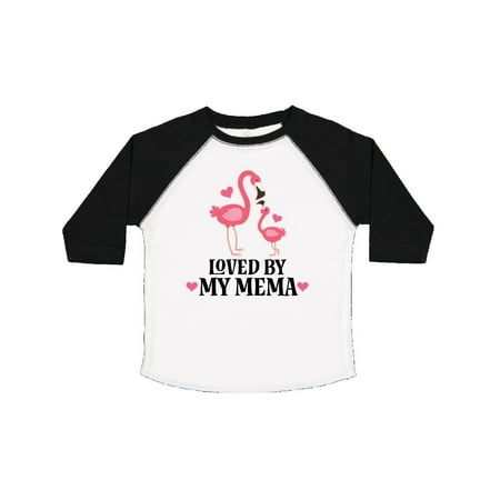 Inktastic My Mema Loves Me Flamingo Gift Toddler Toddler Girl T-Shirt