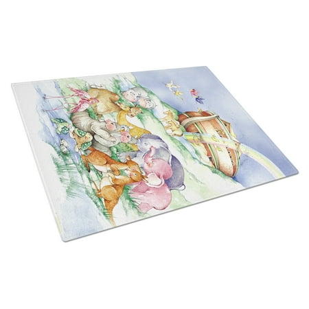 Caroline s Treasures Noah s Ark Glass Cutting Board Large