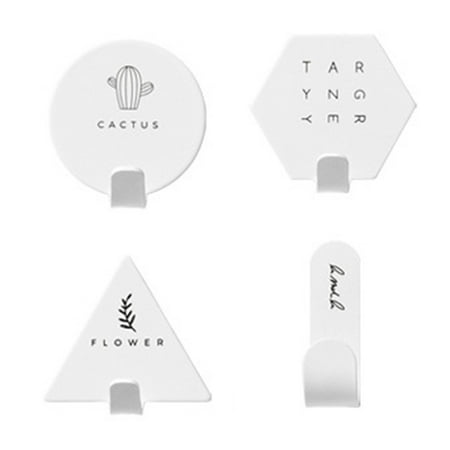 Farfi 4Pcs Wall Hooks Self-adhesive Fashion Creative Iron Hanger Clothing Key Jewelry Hooks for Home (White)
Farfi 4Pcs Wall Hooks Self-adhesive Fashion Creative Iron Hanger Clothing Key Jewelry Hooks for Home (White)
