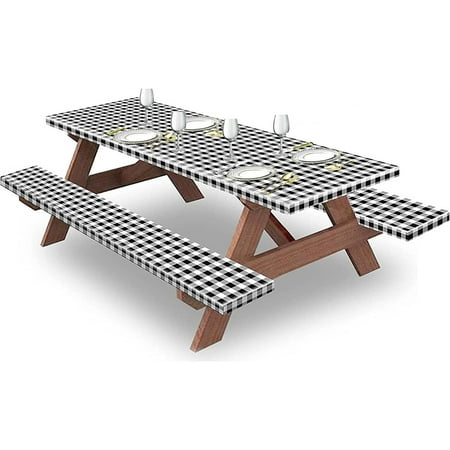 NOGIS 3-Piece Vinyl Picnic Table Cover and Bench Covers Set - Fitted Checkered Tablecloth with Flannel Backing & Elastic Edge for Camping - Waterproof Table Cloth for Indoor Outdoor (Black)
NOGIS 3-Piece Vinyl Picnic Table Cover and Bench Covers Set - Fitted Checkered Tablecloth with Flannel Backing & Elastic Edge for Camping - Waterproof Table Cloth for Indoor Outdoor (Black)