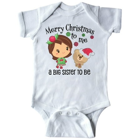 Inktastic Merry Christmas to me a Big Sister to be Gift Baby Girl Bodysuit