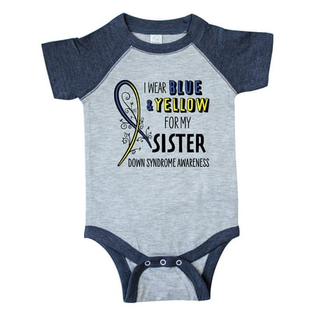 Inktastic I Wear Blue and Yellow for my Sister- Down Syndrome awareness Gift Baby Boy or Baby Girl Bodysuit
Inktastic I Wear Blue and Yellow for my Sister- Down Syndrome awareness Gift Baby Boy or Baby Girl Bodysuit