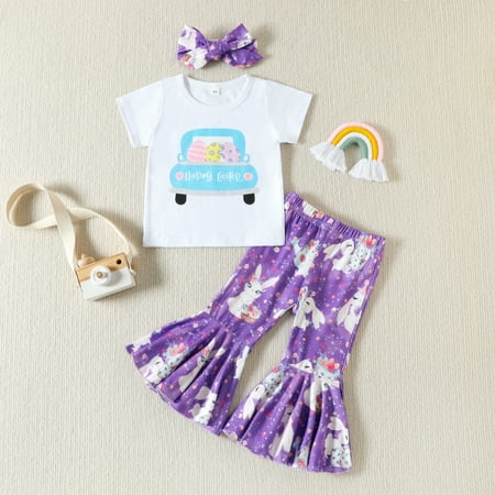 NIUREDLTD Baby Girls Floral Autumn Easter Bunny Print Short Sleeve Romper Bodysuit Bell Bottom Headbands Clothes
NIUREDLTD Baby Girls Floral Autumn Easter Bunny Print Short Sleeve Romper Bodysuit Bell Bottom Headbands Clothes