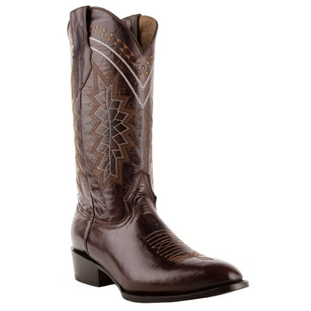 Ferrini Mens Apache Embroidered Round Toe Boots Mid Calf