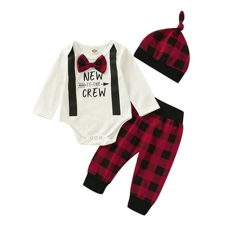 KIMI BEAR Newborn Baby Boys Outfits 9 Months Newborn Boy Autumn Winter Outfits 12 Months Newborn Boy Cozy NEW TO THE CREW Letter Print Long Sleeves Romper + Plaid Pants + Hat 3PCs Set White
KIMI BEAR Newborn Baby Boys Outfits 9 Months Newborn Boy Autumn Winter Outfits 12 Months Newborn Boy Cozy NEW TO THE CREW Letter Print Long Sleeves Romper + Plaid Pants + Hat 3PCs Set White