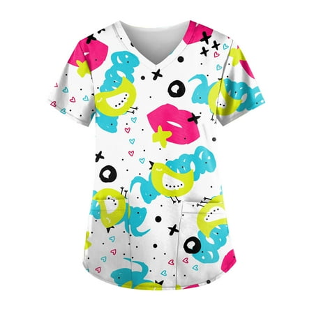 netehipn Womens Scrub Tops Cheap Casual Short Sleeve Cute Cartoon Print Scrub Shirts with Pockets Green XXXXL
netehipn Womens Scrub Tops Cheap Casual Short Sleeve Cute Cartoon Print Scrub Shirts with Pockets Green XXXXL