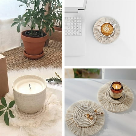 Pure Hand-woven Nordic Style Cotton Rope Tassel Non-slip Insulation Pad Bowl Mat Placemat Coaster (Round)
Pure Hand-woven Nordic Style Cotton Rope Tassel Non-slip Insulation Pad Bowl Mat Placemat Coaster (Round)