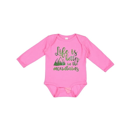 Inktastic Life s Better Mountains Gift Baby Girl Long Sleeve Bodysuit 
Inktastic Life s Better Mountains Gift Baby Girl Long Sleeve Bodysuit