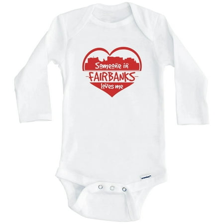 Someone in Fairbanks Loves Me Fairbanks Alaska Skyline Heart One Piece Baby Bodysuit (Long Sleeve) 3-6 Months White
Someone in Fairbanks Loves Me Fairbanks Alaska Skyline Heart One Piece Baby Bodysuit (Long Sleeve) 3-6 Months White