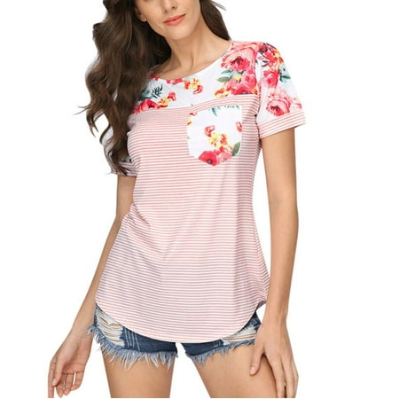 Wesracia Women Maternity Short Sleeve Floral Stripe Nursing T-shirt Top For Breastfeeding
Wesracia Women Maternity Short Sleeve Floral Stripe Nursing T-shirt Top For Breastfeeding