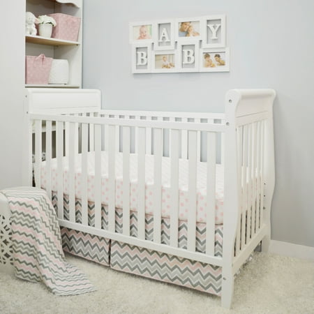 Baby Chevron Crib Bedding Set Pink Dot & Pink Chevron 3 Piece Set
