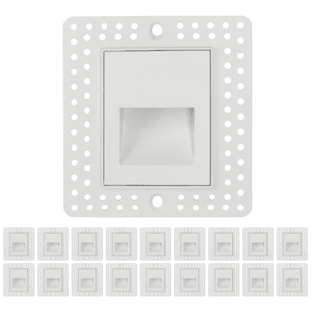 Perlglow 18 Pack 3W Trimless LED Vertical Step Lights White Finish 120V Dimmable LED Stair Lights 5CCT.
Perlglow 18 Pack 3W Trimless LED Vertical Step Lights White Finish 120V Dimmable LED Stair Lights 5CCT.