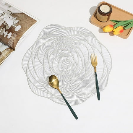 GZJCKJY Placemat Rose Vinyl Placemat Hollow Round Plastic PVC Pressed Golden Dinning Table Mat Rose Table Mat American Light Luxury Gilding Cup Mat Decorative Table Mat
GZJCKJY Placemat Rose Vinyl Placemat Hollow Round Plastic PVC Pressed Golden Dinning Table Mat Rose Table Mat American Light Luxury Gilding Cup Mat Decorative Table Mat