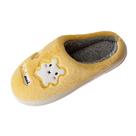 

SEMIMAY 2022 New Winter Women s Korean Thermal Home Wrapped Flat Bottom Thick Bottom Plush Cotton Slippers Yellow