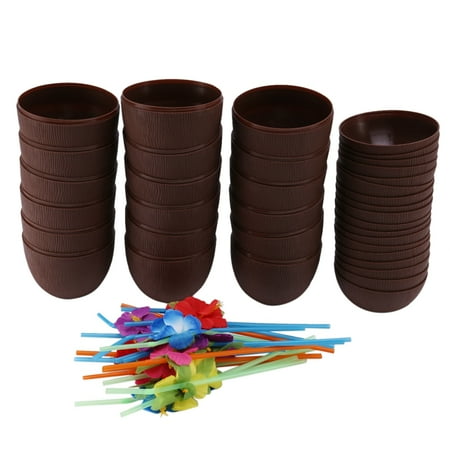 18 Pack Coconut Cups for Hawaiian Luau Kids Party with Hibiscus Flower Straws - and Beach Theme Party Drink or Decoration Cups
18 Pack Coconut Cups for Hawaiian Luau Kids Party with Hibiscus Flower Straws - and Beach Theme Party Drink or Decoration Cups
