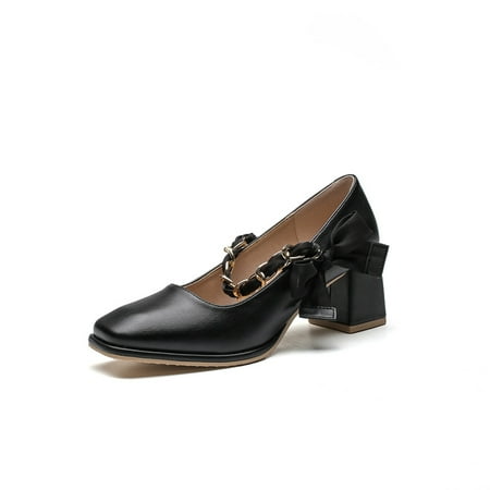 Women‘s Metal Chain Strap Mary Jane Side Bow Tie Chunky Heel Shoes Retro Square Toe Shoes
Women‘s Metal Chain Strap Mary Jane Side Bow Tie Chunky Heel Shoes Retro Square Toe Shoes