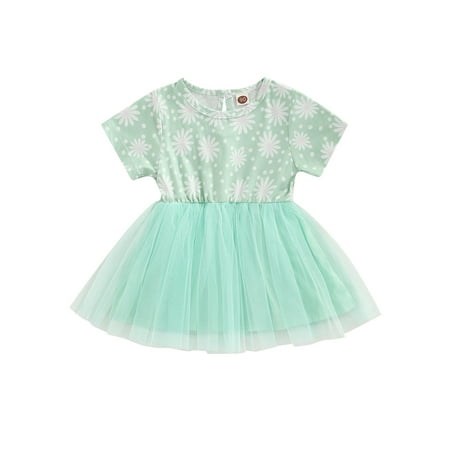 Eyicmarn Infant Tutu Dress Girls Flower Print Short Sleeve Round Neck Patchwork One-piece
Eyicmarn Infant Tutu Dress Girls Flower Print Short Sleeve Round Neck Patchwork One-piece