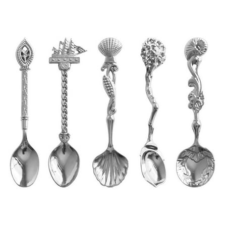 Hloma 5Pcs Coffee Spoon Retro Chic Alloy Rust Proof Multi-function Dessert Spoon for Home
Hloma 5Pcs Coffee Spoon Retro Chic Alloy Rust Proof Multi-function Dessert Spoon for Home