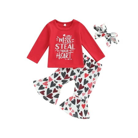 Diconna Valentines Day Baby Girl Clothes Set Letter Print T-Shirts Heart Print Flare Pants Headband 3Pcs Outfits Red 6-12 Months
Diconna Valentines Day Baby Girl Clothes Set Letter Print T-Shirts Heart Print Flare Pants Headband 3Pcs Outfits Red 6-12 Months