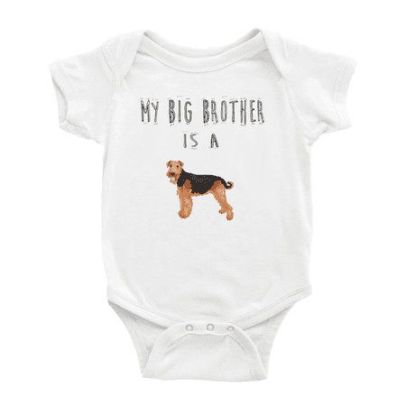 My Big Brother Is A Airedale Terrier Dog Baby Outfits For Boys Girl Newborn Clothes
My Big Brother Is A Airedale Terrier Dog Baby Outfits For Boys Girl Newborn Clothes