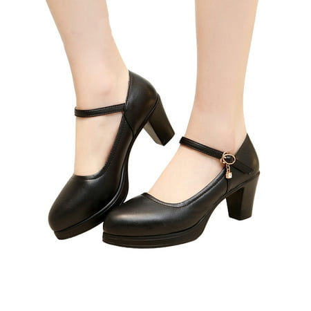 SIMANLAN Ladies Dress Shoe Ankle Strap Pumps Buckle High Heels Women Lightweight Pump Shoes Girls Chunky Mary Jane Black 5.5CM 4
SIMANLAN Ladies Dress Shoe Ankle Strap Pumps Buckle High Heels Women Lightweight Pump Shoes Girls Chunky Mary Jane Black 5.5CM 4