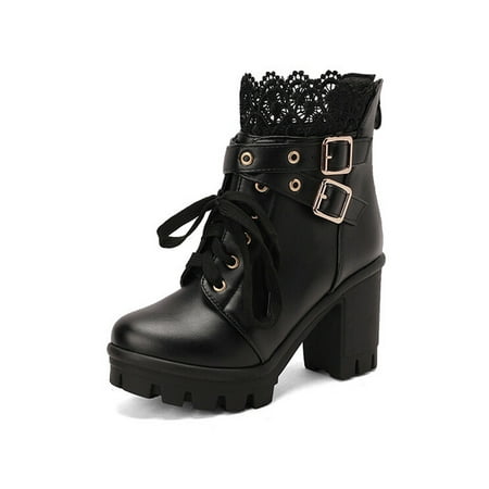 Daeful Women Fashion Tie Up Shoes Party Comfortable Chunky Heeled Boot Work Casual Round Toe Platform Boots Black Style A 7.5
Daeful Women Fashion Tie Up Shoes Party Comfortable Chunky Heeled Boot Work Casual Round Toe Platform Boots Black Style A 7.5