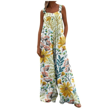 Dyegold Jumpsuits for Women Casual One Piece Jumpsuits for Women Front Button Loose Playsuit Boho Floral Print Square Neck Sleeveless Rompers Overalls
Dyegold Jumpsuits for Women Casual One Piece Jumpsuits for Women Front Button Loose Playsuit Boho Floral Print Square Neck Sleeveless Rompers Overalls