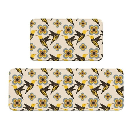 Bingfone 2 Pcs Kitchen Rugs and Mats Cushioned Anti-Fatigue Floor Mat PVC Non-Slip Kitchen Rug Set for Kitchen Laundry Room Sink 17 x47 +17 x29 - Yellow Flowers Hummingbird
Bingfone 2 Pcs Kitchen Rugs and Mats Cushioned Anti-Fatigue Floor Mat PVC Non-Slip Kitchen Rug Set for Kitchen Laundry Room Sink 17 x47 +17 x29 - Yellow Flowers Hummingbird