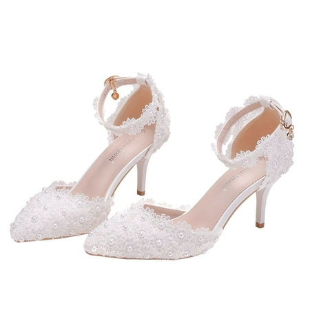 WSTEER 1 Pair of Sexy Wedding Shoes Lace Pointy Toe Shoes High Heeled Sandals (White)
WSTEER 1 Pair of Sexy Wedding Shoes Lace Pointy Toe Shoes High Heeled Sandals (White)