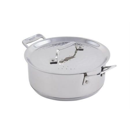 8.62 in. dia.Cucina Casserole Hammered with Lid 3 quart