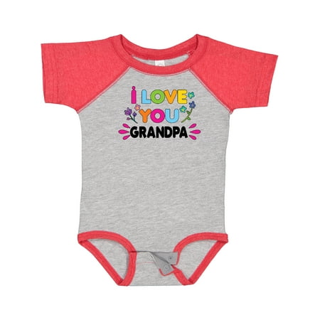 Inktastic I Love You Grandpa with Flowers Gift Baby Girl Bodysuit