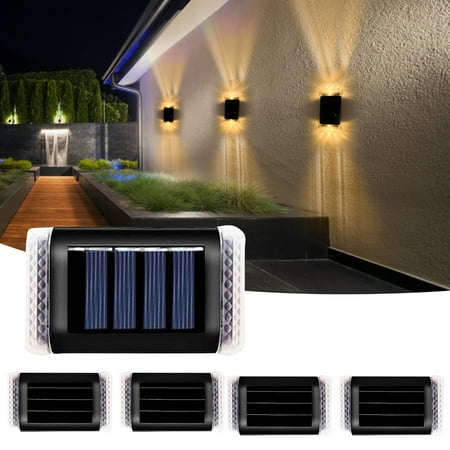

RKSTN 4pcs New Solar Lamp Outdoor Wall Lamp LED Courtyard Lamp Step Up and Down Luminous Night Lamp Solar Outdoor Lights Lightning Deals of Today - Summer Savings Clearance on Clearance