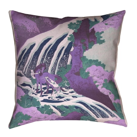 ArtVerse Katsushika Hokusai Horse and W Pillow - Poly Twill