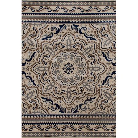 4 x 6 ft. Milan Collection Fanciful Woven Area Rug, Beige