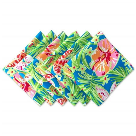 20 x 20 in. Summer Floral Print Outdoor Napkin - Set of 6
