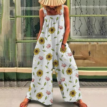 Dasayo Beige Womens Jumpsuits Casual Women s Loose Jumpsuit Loose Suspender Jumpsuit Vintage Print With Pocket Romper
Dasayo Beige Womens Jumpsuits Casual Women s Loose Jumpsuit Loose Suspender Jumpsuit Vintage Print With Pocket Romper