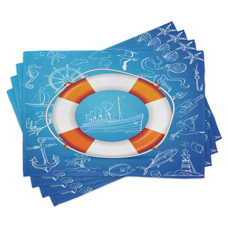 Buoy Placemats Set of 4 Life Buoy Image Background with Palm Tree Island Octopus Seahorse Lighthouse Washable Fabric Place Mats for Dining Room Kitchen Table Decor Blue Orange White by Ambesonne
Buoy Placemats Set of 4 Life Buoy Image Background with Palm Tree Island Octopus Seahorse Lighthouse Washable Fabric Place Mats for Dining Room Kitchen Table Decor Blue Orange White by Ambesonne