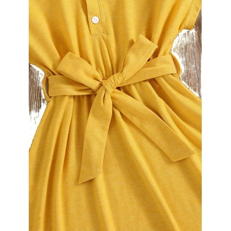 Casual Solid Round Neck A Line Short Sleeve Yellow Toddler Girls Dresses (Girl s)
Casual Solid Round Neck A Line Short Sleeve Yellow Toddler Girls Dresses (Girl s)