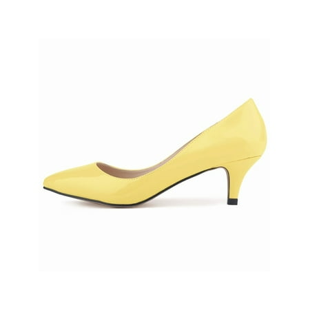 Tenmix Women Wedding Dress Shoe Mid Heel Pumps Pointy Toe Heels Pump Leopard Heeled Sandals Business Classic Comfort Patent Leather Shoes Yellow 8
Tenmix Women Wedding Dress Shoe Mid Heel Pumps Pointy Toe Heels Pump Leopard Heeled Sandals Business Classic Comfort Patent Leather Shoes Yellow 8