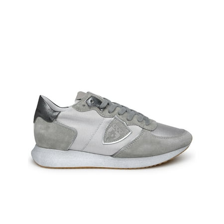 Philippe Model Woman Trpx Sneakers In Grey Technical Fabric Blend