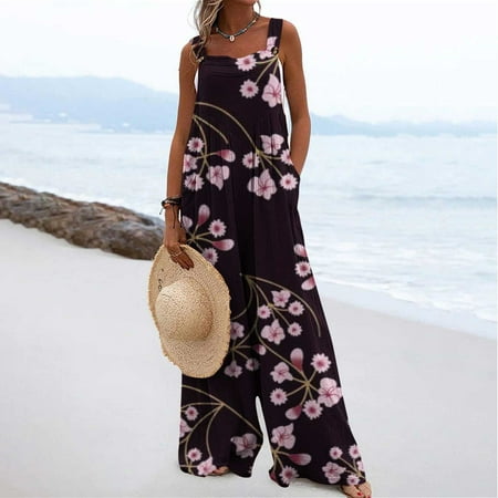 Jumpsuits for Women Dressy Summer 2023 Long Wide Leg Bib Overall with Pockets Pleated Floral Printed Buttons Boho Rompers
Jumpsuits for Women Dressy Summer 2023 Long Wide Leg Bib Overall with Pockets Pleated Floral Printed Buttons Boho Rompers