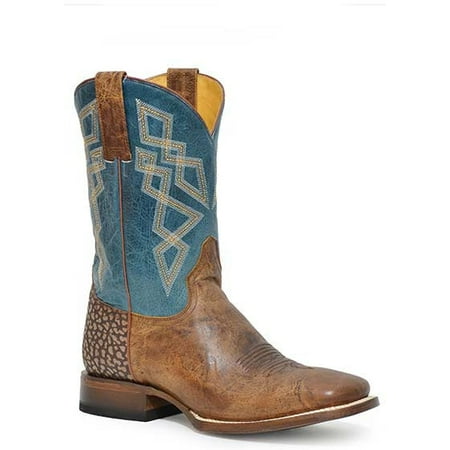 Men s Roper Merritt Leather Boots Handcrafted Tan
