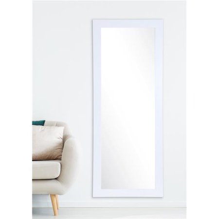 BrandtWorks BM086NM 3 in. Fresh Airy Accent Floor Mirror, Pearl White