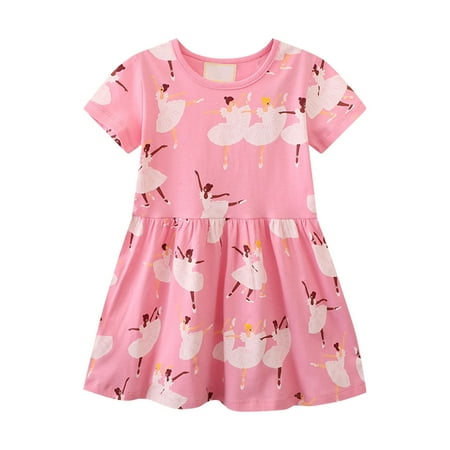 2DXuixsh Elegant Kids 2023 Spring and Summer New Girls Short Children s Long Sleeved Princess Dress with Printed Round Neck Skirt Off Shoulder Dress for Girls Pink Size 80-90 
2DXuixsh Elegant Kids 2023 Spring and Summer New Girls Short Children s Long Sleeved Princess Dress with Printed Round Neck Skirt Off Shoulder Dress for Girls Pink Size 80-90