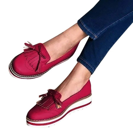 ZXHACSJ Women s Leather Loafers With Thick Soles Classic Tassel Comfortable Casual Shoes Red 43
ZXHACSJ Women s Leather Loafers With Thick Soles Classic Tassel Comfortable Casual Shoes Red 43