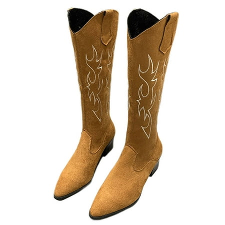 GENILU Ladies Casual Fashion Mid Calf Boot Chunky Heel Western Boots Walking Embroidered Khaki 7
GENILU Ladies Casual Fashion Mid Calf Boot Chunky Heel Western Boots Walking Embroidered Khaki 7