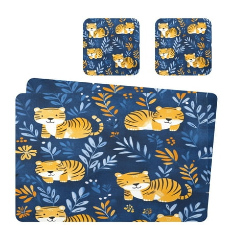 Wobogo Lovely Tiger Placemats Coasters Set of 2 Heat-resistant Non-slip Easy to Clean Square Dinner Plate Mat
Wobogo Lovely Tiger Placemats Coasters Set of 2 Heat-resistant Non-slip Easy to Clean Square Dinner Plate Mat
