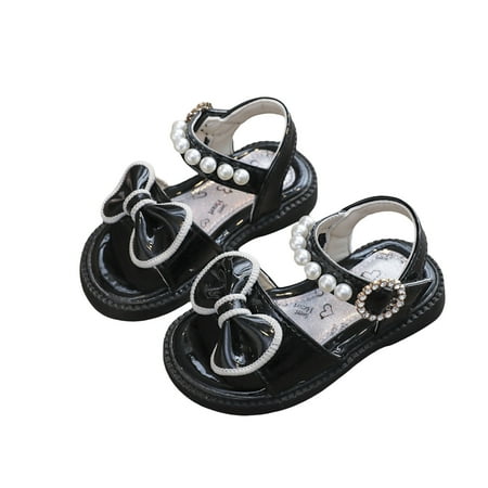 WakeUple Baby Kid Girl Sandal Shoes Pearls Bow Soft Sole Summer Shoes