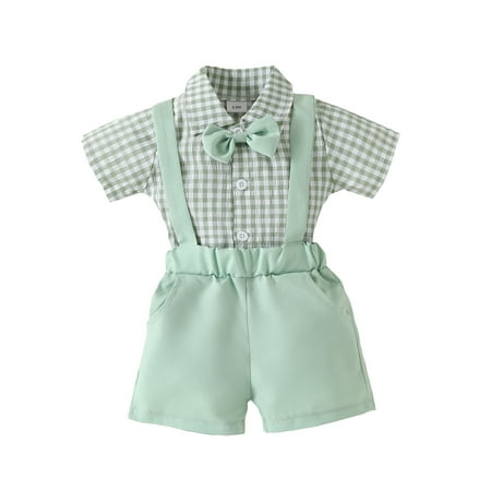 aturustex 0M 3M 6M 9M 12M 18M Baby Boys Gentleman Outfit Plaid Short Sleeve Jumpsuit and Casual Stretch Suspender Shorts Set 2Pcs
aturustex 0M 3M 6M 9M 12M 18M Baby Boys Gentleman Outfit Plaid Short Sleeve Jumpsuit and Casual Stretch Suspender Shorts Set 2Pcs